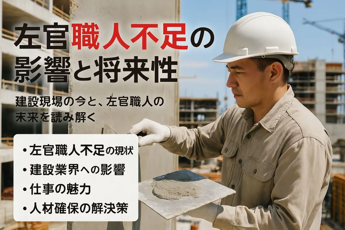 左官職人が不足するの現状と建設業界への影響を解説！将来性や仕事の魅力・解決策も紹介