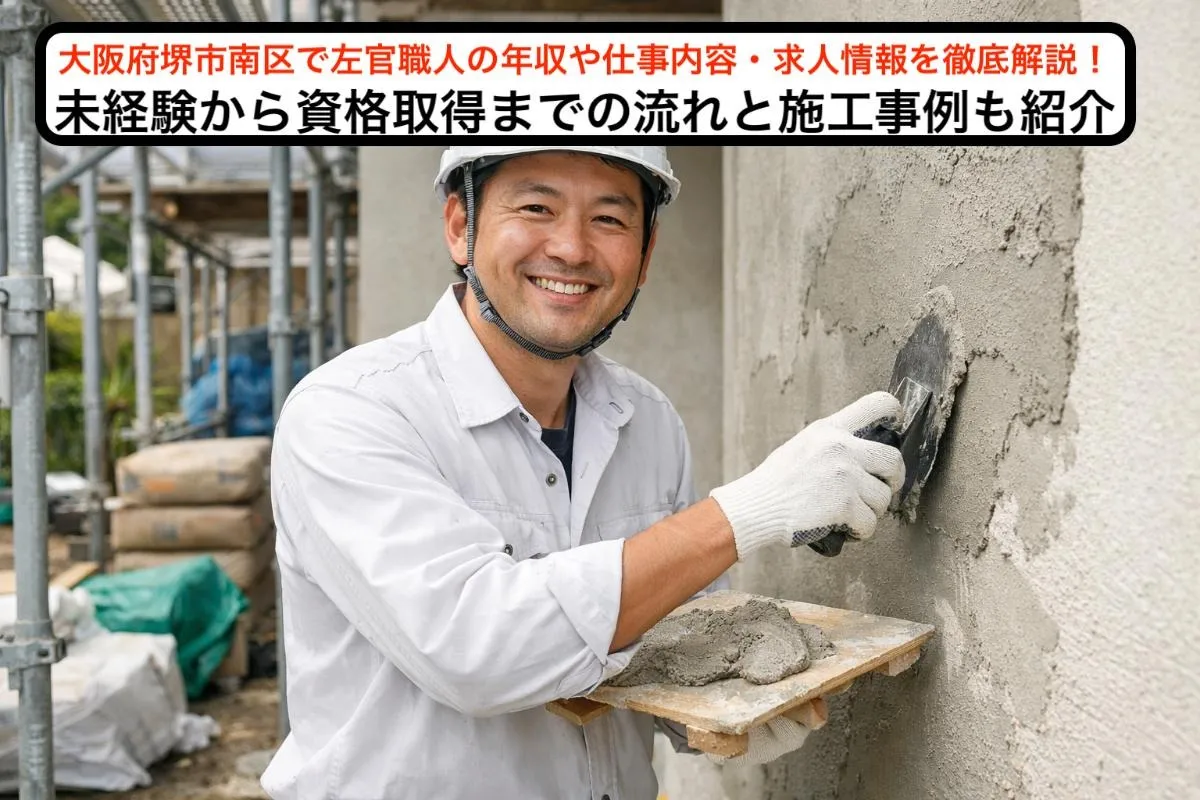 大阪府堺市南区で左官職人の年収や仕事内容・求人情報を徹底解説！未経験から資格取得までの流れと施工事例も紹介
